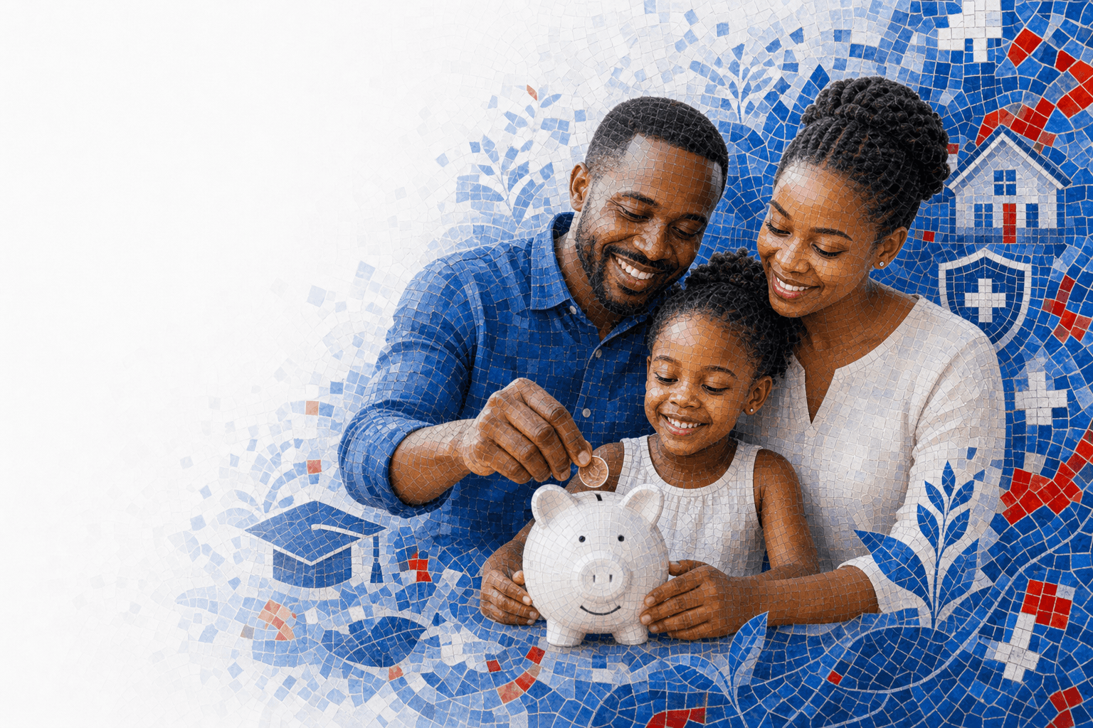 Family savings mosaic illustrating APA Akiba Halisi anticipated savings plan