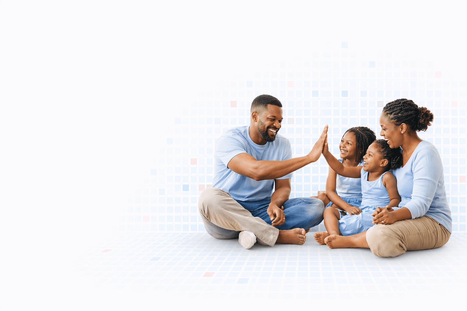 Happy family - Afya Nafuu affordable family health cover illustration