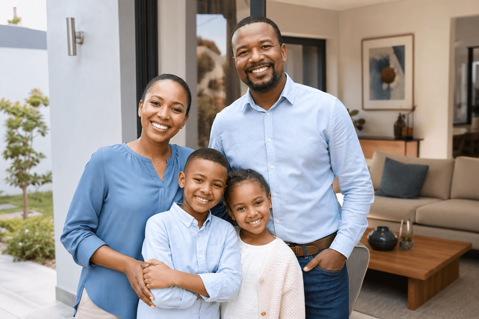 A happy family at home, protected by the APA Home Insurance Domestic Package