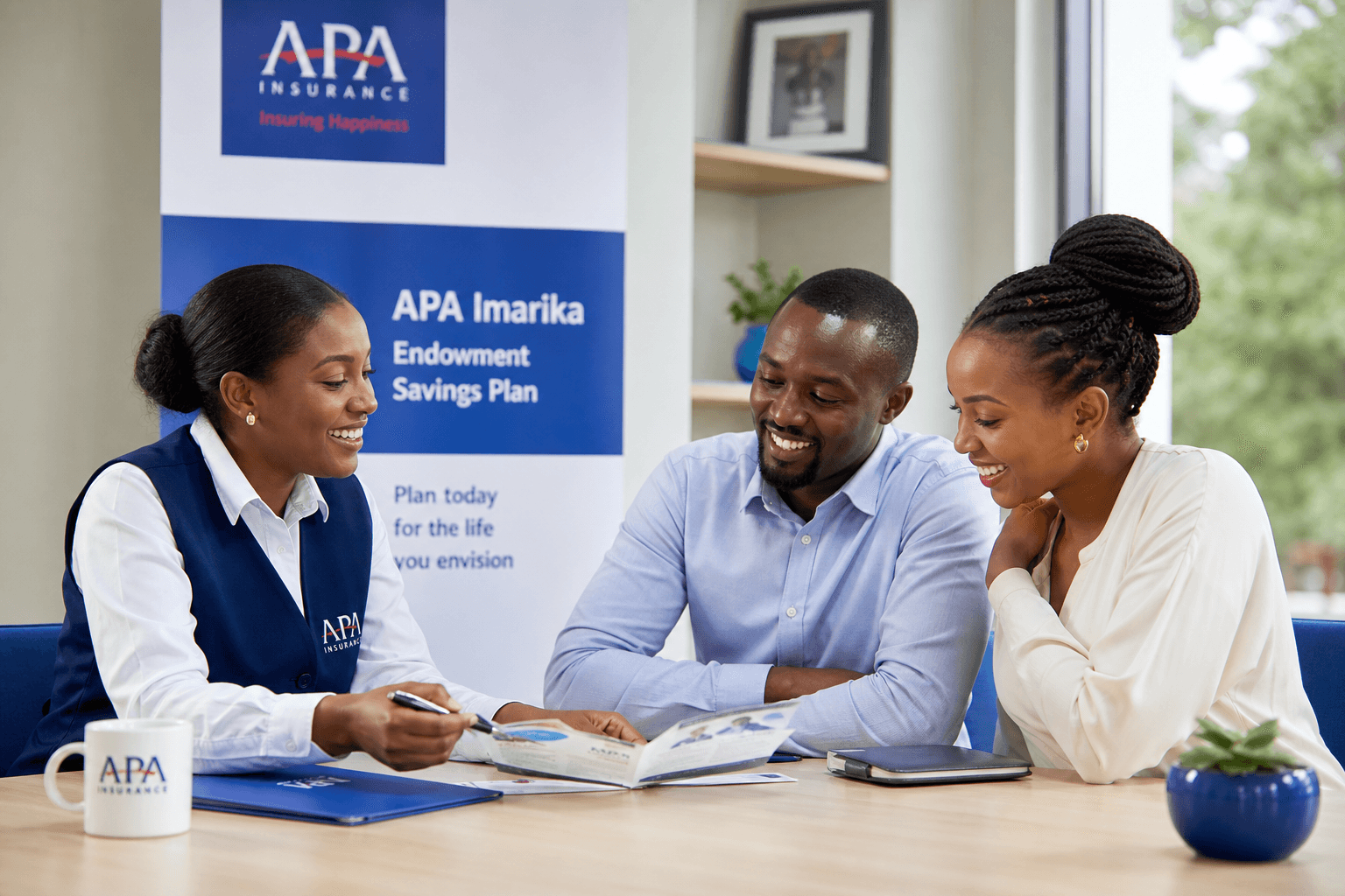 Couple planning future goals with APA Life advisor