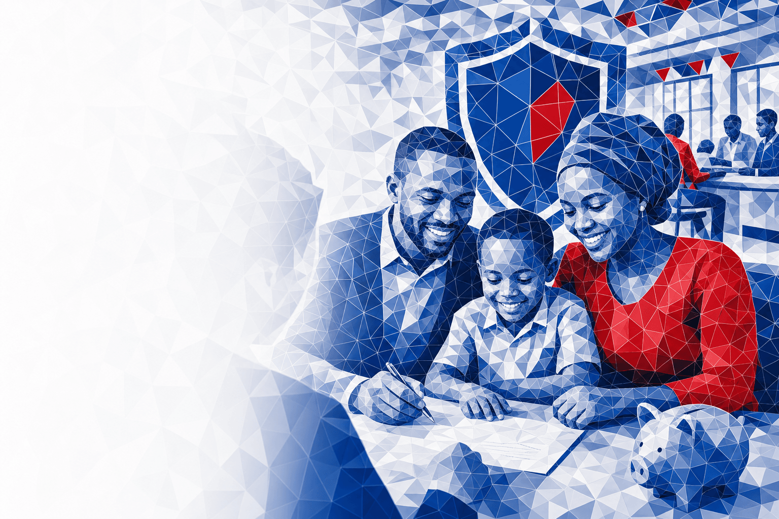 SACCO members with mosaic effect, illustrating APA Loan Guard Group Credit Life Insurance