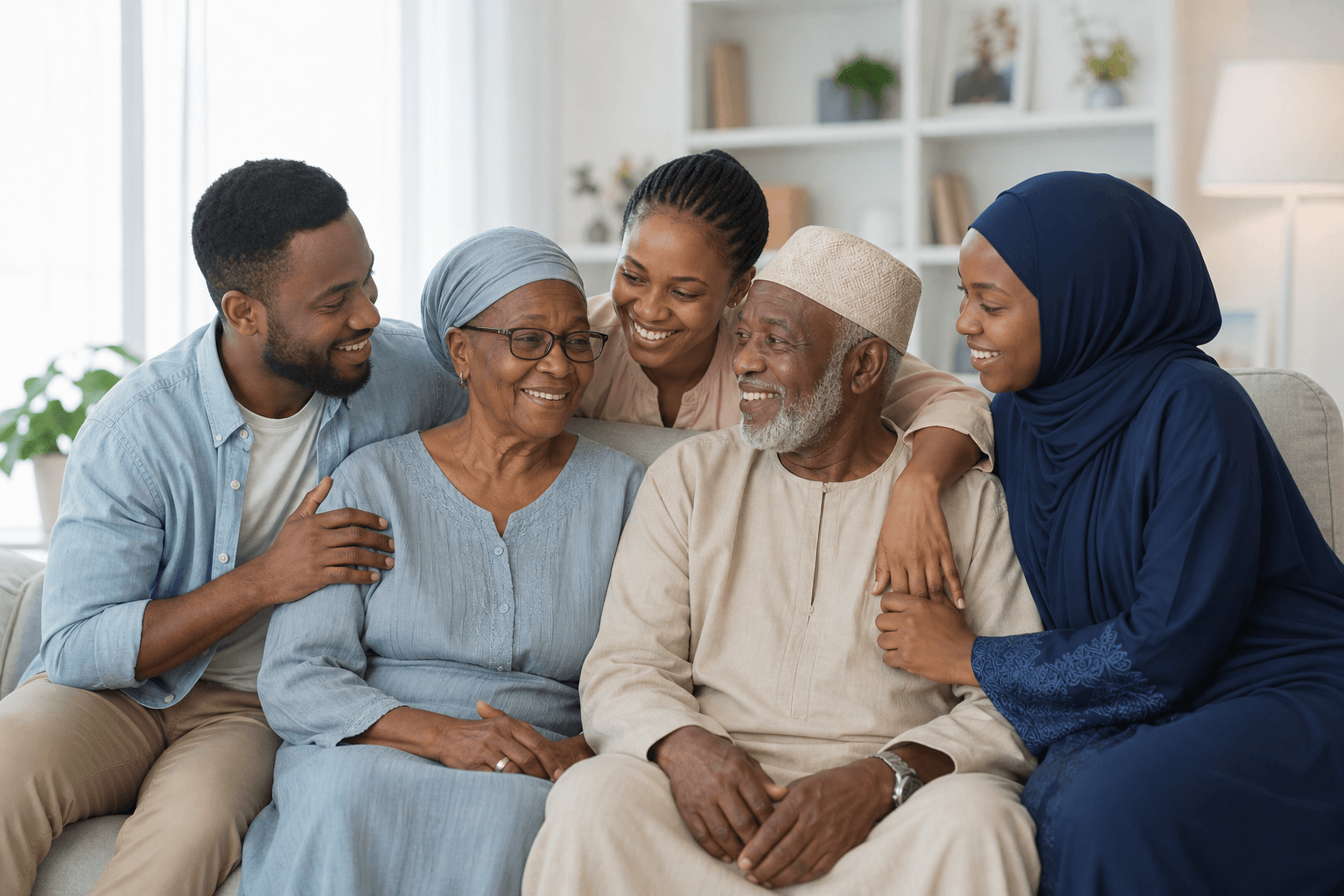 Adult children caring for their elderly parents, protected by APA Pumzisha