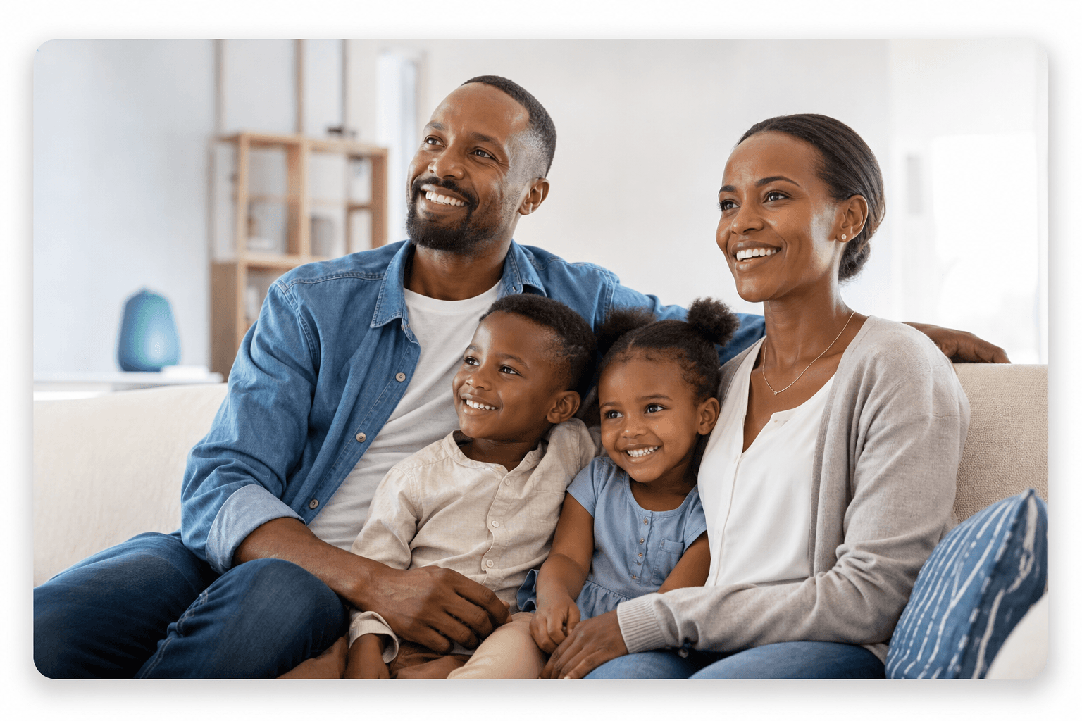 Reassured family at home protected by APA Life Term Assurance